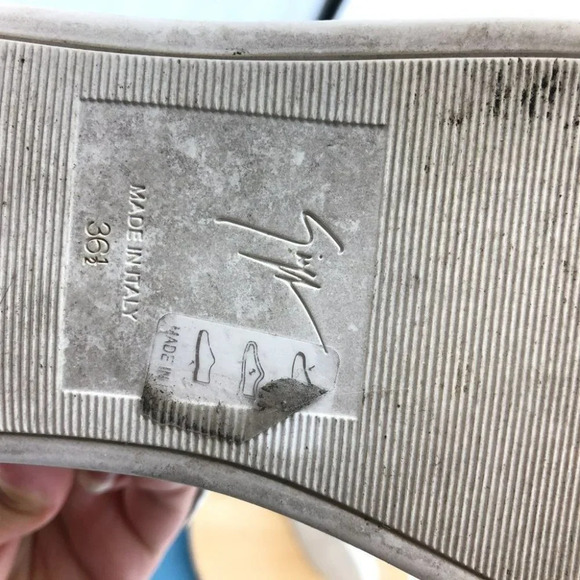 GIUSEPPE ZANOTTI White  Croc-Embossed Leather Zipper Sneakers Trainers 36.5 - Picture 9 of 10